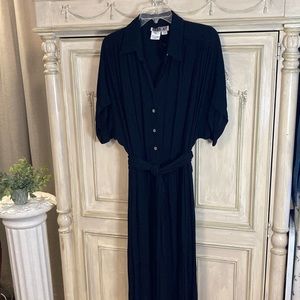 Y2K Breezy Together Brand Black Long Dress Lightweight Linen Type Material Long